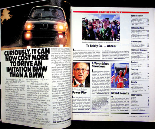 Newsweek Magazine October 10 1988 NASA Discovery Space Griffth Joyner Olympic 2