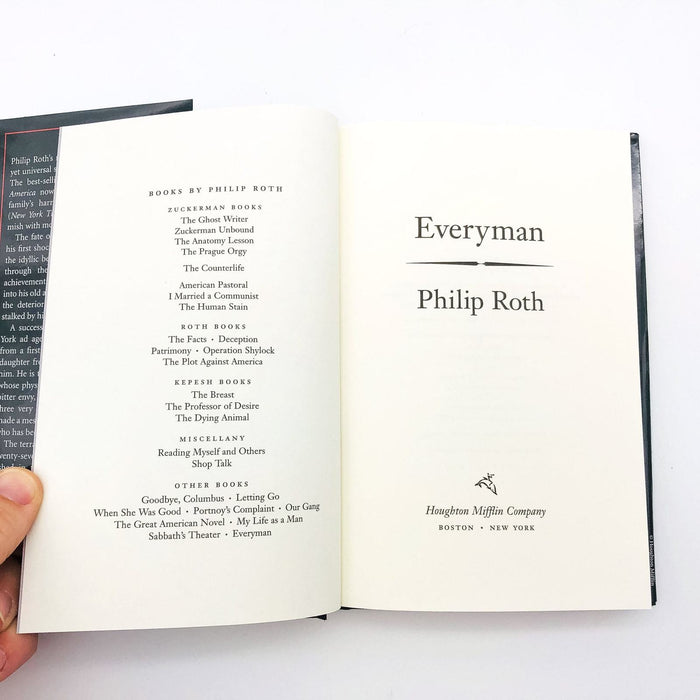 Everyman Hardcover Philip Roth 2006 Childhood Trauma Old Age Loss Regret Death 7