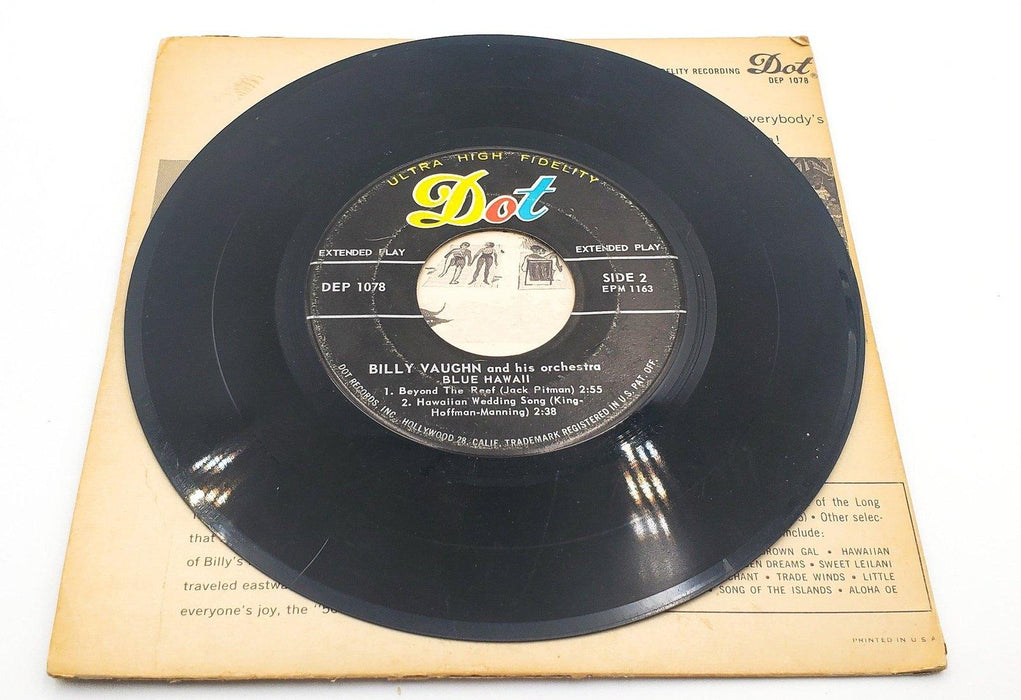 Billy Vaughn Blue Hawaii Record 45 RPM EP DEP-1078 Dot 5