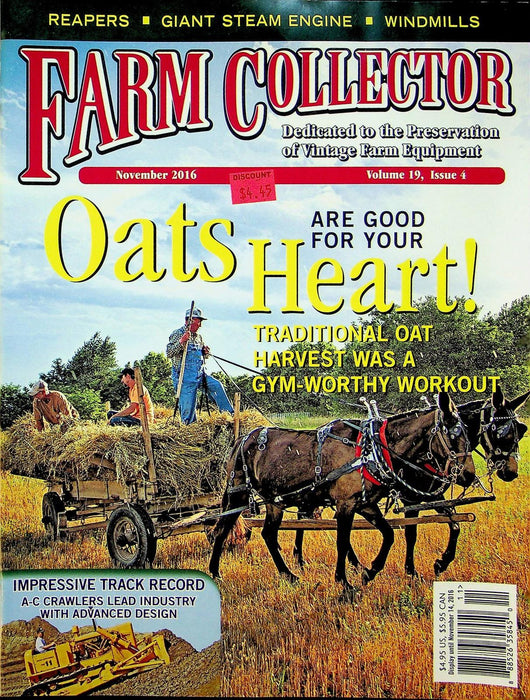 Farm Collector Magazine November 2016 Vol 19 # 4 Oat Hearts, Reapers