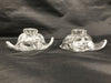 Vintage Duncan Miller Candle Holders Clear Glass Trillium Flower Blossoms Pedals 5