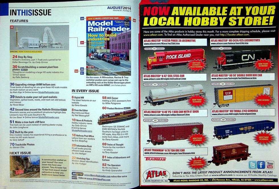 Model Railroader Magazine August 2014 Vol 81 No 8 How To Build Industries