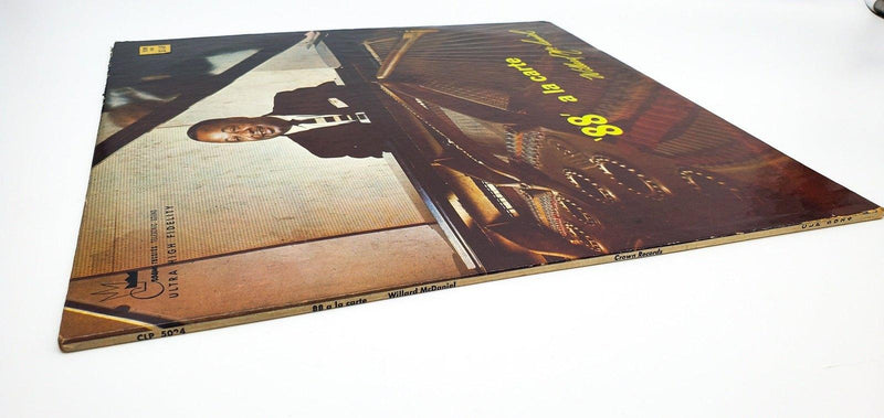 Willard McDaniel 88' A La Carte 33 RPM LP Record Crown Records 1958 CLP 5024 3