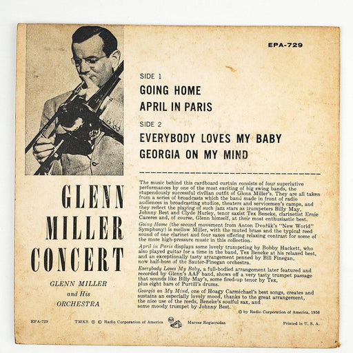 Glenn Miller Glenn Miller Concert Record 45 RPM EP EPA-729 RCA Victor 1956 2