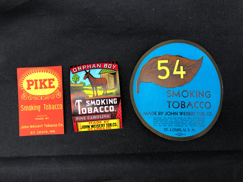 Vintage Smoking Tobacco Labels Wrappers Pike Orphan Boy John Weisert Original