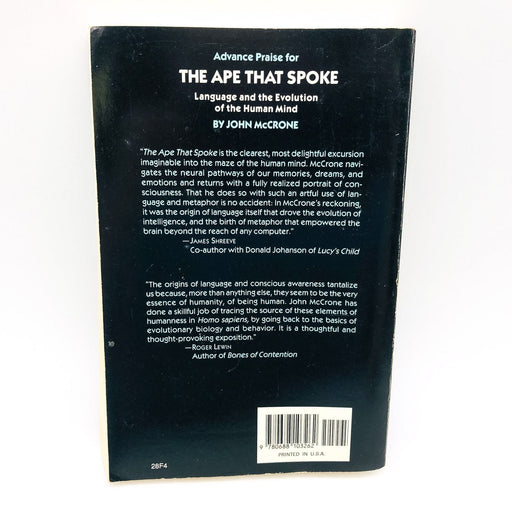 The Ape That Spoke Paperback John McCrone 1990 Human Evolution Language Brain 2