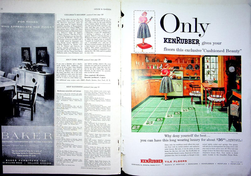 House & Garden Magazine February 1955 Best Bathroom Ideas Floorplans Styles