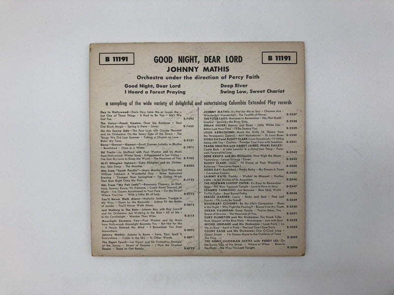 Johnny Mathis Good Night, Dear Lord Record 45 RPM EP B-11191 Columbia 1958 2
