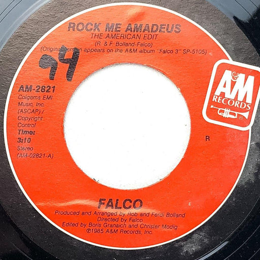 Falco 45 RPM 7" Single Record Rock Me Amadeus The American Edit Am-2821 1