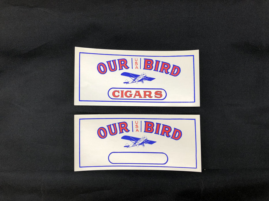 Vintage Spirit of St. Louis Airplane Cigar Label Wrapper Our Bird USA Lot of 2