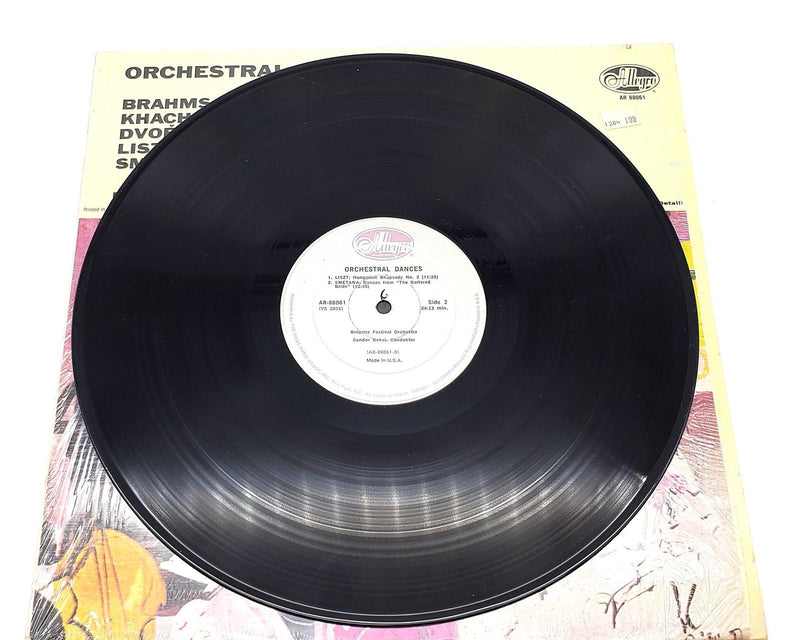 Johannes Brahms Orchestral Dances Hungarian, Dvorak 33 RPM LP Record Allegro 6