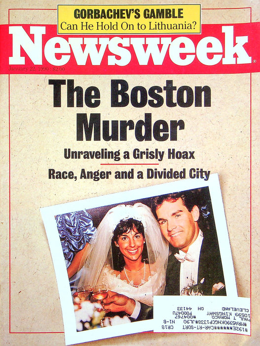 Newsweek Magazine January 22 1990 Charles Stuart Murder Hoax Sociopath Boston