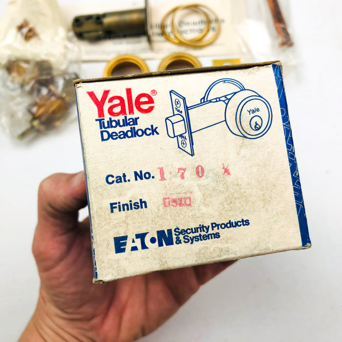 Yale Tubular Deadlock 6 Pin Cylinder Locks 170 1/4 US10 Satin Bronze New NOS