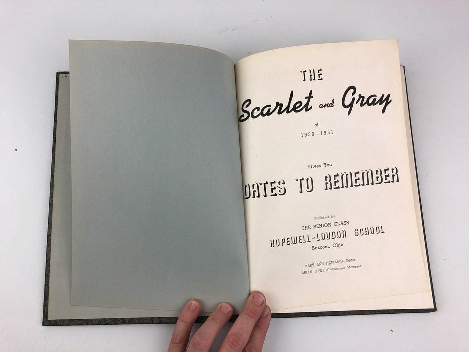 1950-1951 Hopewell-Loudon School Bascom Ohio Year Book Scarlet & Gray Vintage 6