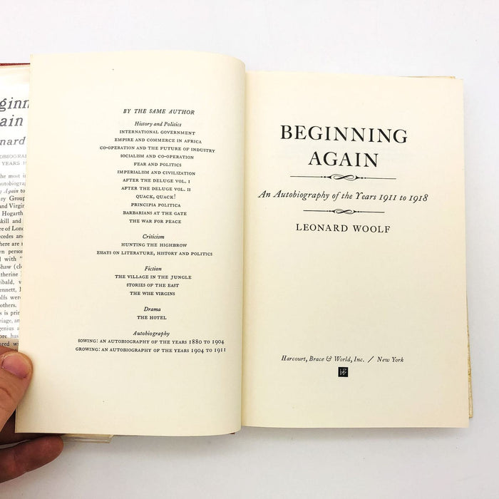 Beginning Again Hardcover Leonard Woolf 1964 World War 1 London England Marriage 7