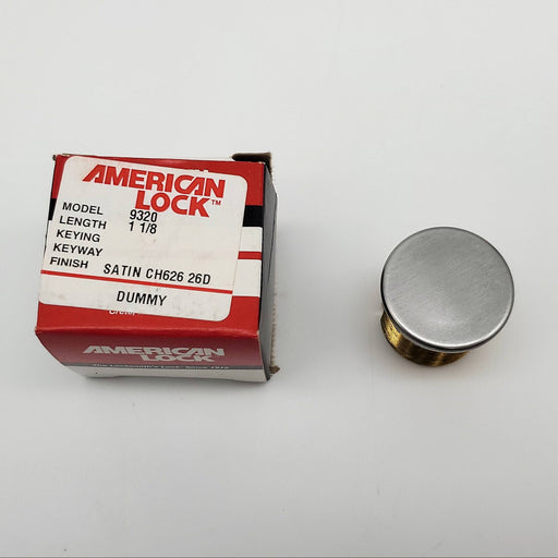 American Lock Co Dummy Mortise Cylinder Blank 1-1/8" Length 9320 Satin Chrome 2
