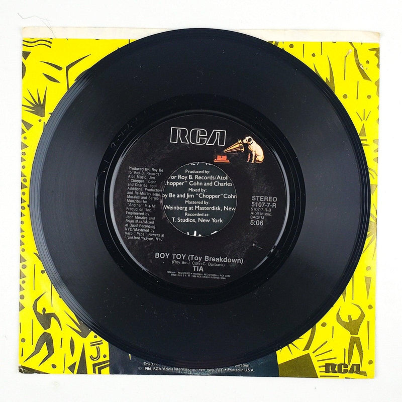 Tia Boy Toy Record 45 RPM Single 5107-7-R RCA 1986 3