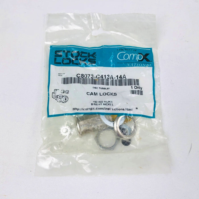 CompX National Cam Lock C8073-C413A-14A Qty 1 Bright Nickle Disc Tumbler New