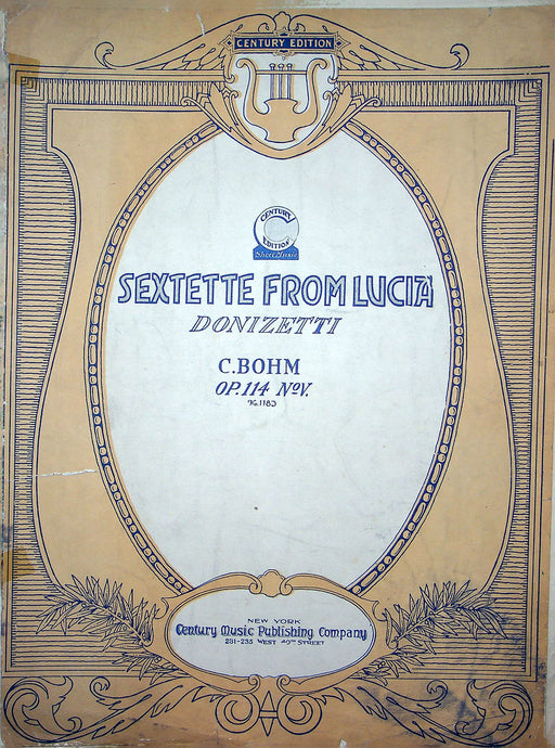 Sheet Music Sextette From Lucia Donizetti C Bohm 1906 Op 114 No V Piano Song 1