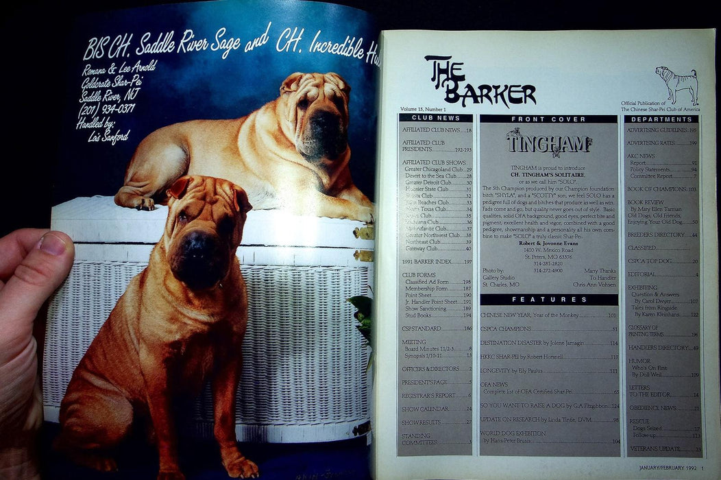 The Barker Magazine Jan Feb 1992 Shar-Pei World Dog Exhibition AKC News Shows