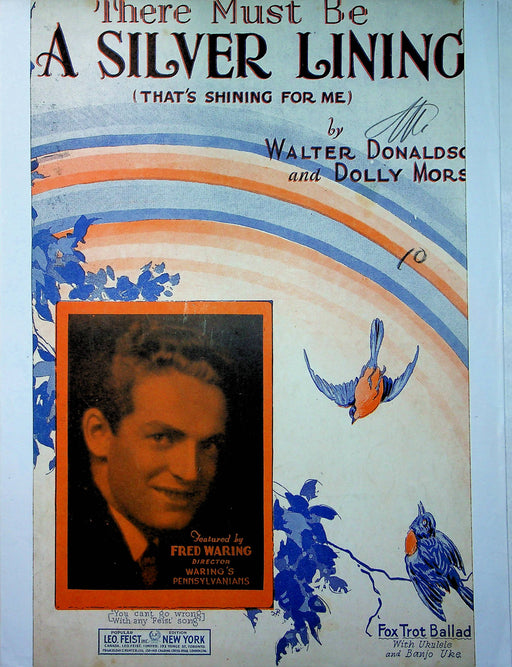 A Silver Lining Thats Shinning For Me Sheet Music 1928 Fox Trot Song Fred Waring 1