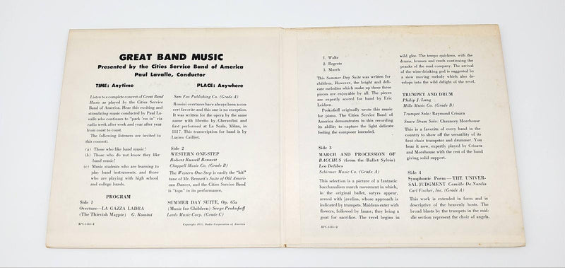 Paul Lavalle Great Band Music 3x EP Record RCA Victor 1955 EPC-1133 4