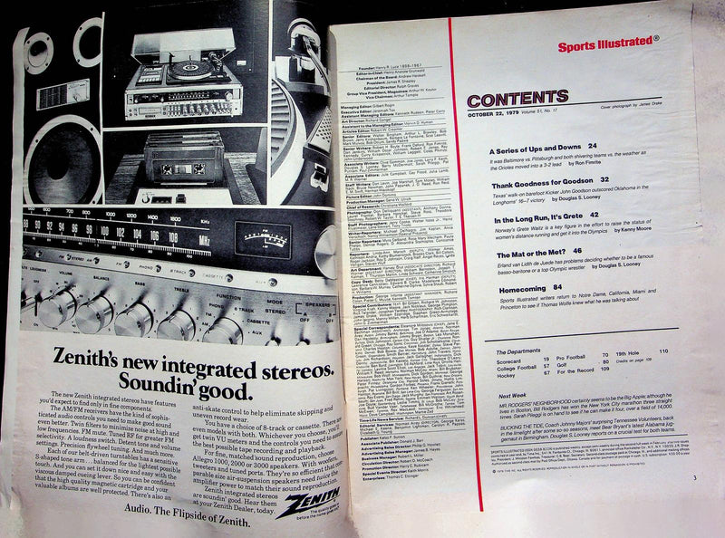 Sports Illustrated Magazine Oct 22 1979 Baltimore vs Pittsburgh World Series