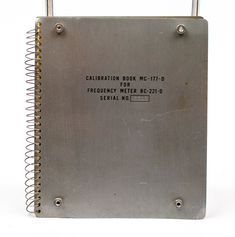 Vintage Metal Radio Calibration Book MC-177-D for Frequency Meter B-221-D