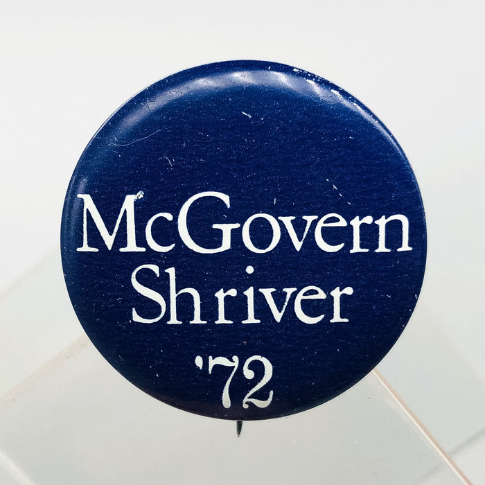 McGovern Shriver Political Button Pin 1.25" Presidential Campaign 1972 Blue 3