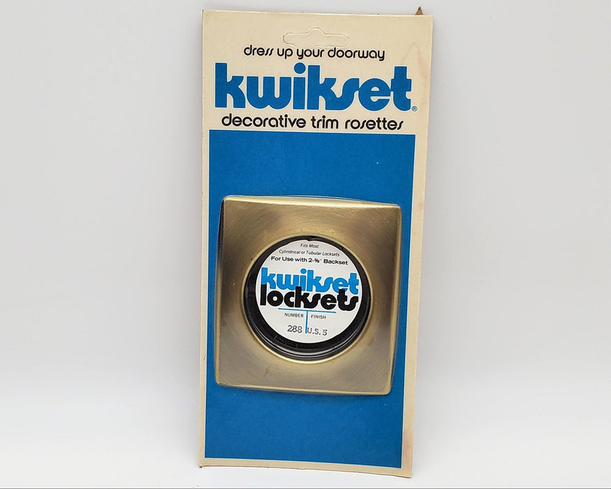 Kwikset Decorative Escutcheon Rosette No. 288 Satin Brass US5 Finish NOS 1