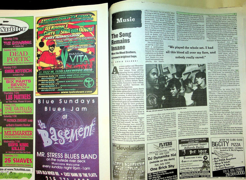 Scene Magazine Cleveland Scene Magazine July 2003 X Band Exene Cervenka California Pu ...
