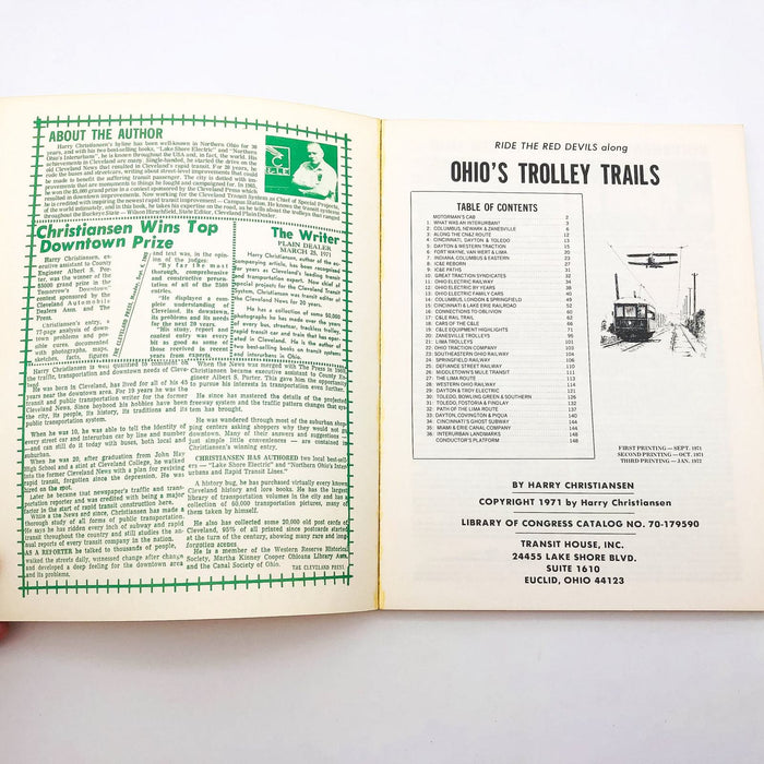 Ohio's Trolley Trails Paperback Harry Christiansen 1971 Western And Central Ohio 5