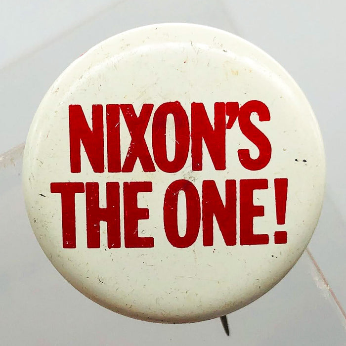 Nixon's The One Button 1" Pinback Presidential Political Campaign Red White 7