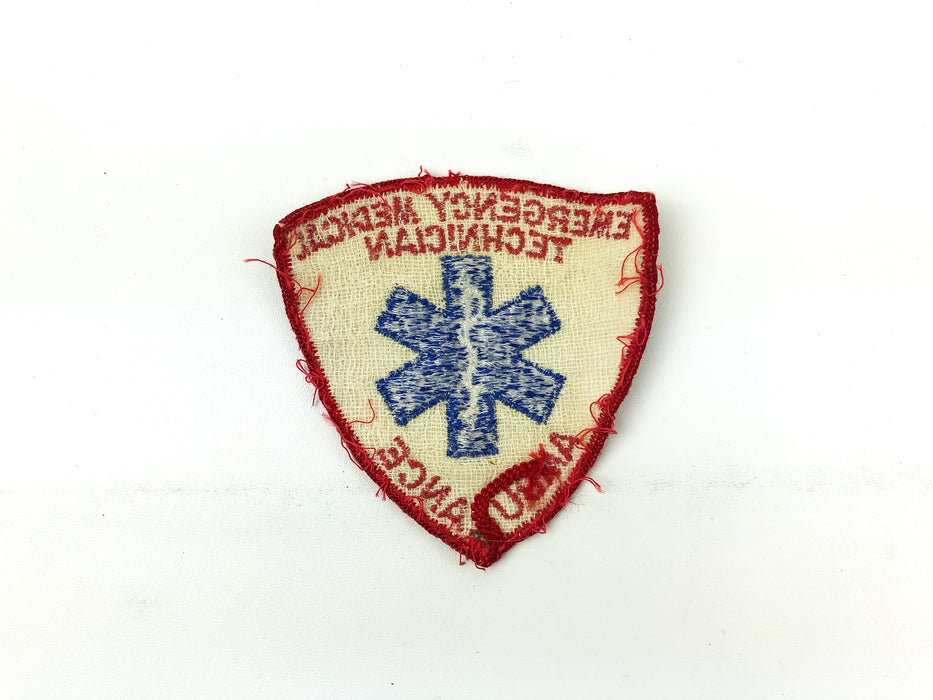 Vintage Emergency Medical Technician Patch Red Embroidered Ambulance Fire EMT