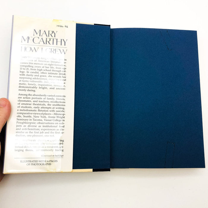 How I Grew Hardcover Mary McCarthy 1987 American Novelist 20th Century Biography 6