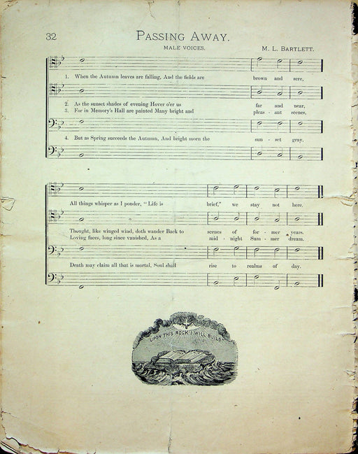 Funeral Service of Songs Book by The Echo Music Co Lafayette Indiana Late 1800s 2