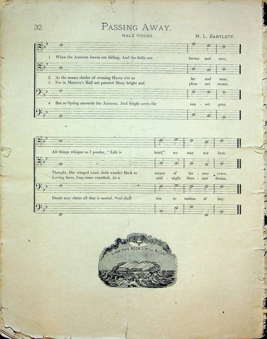 Funeral Service of Songs Book by The Echo Music Co Lafayette Indiana Late 1800s 2