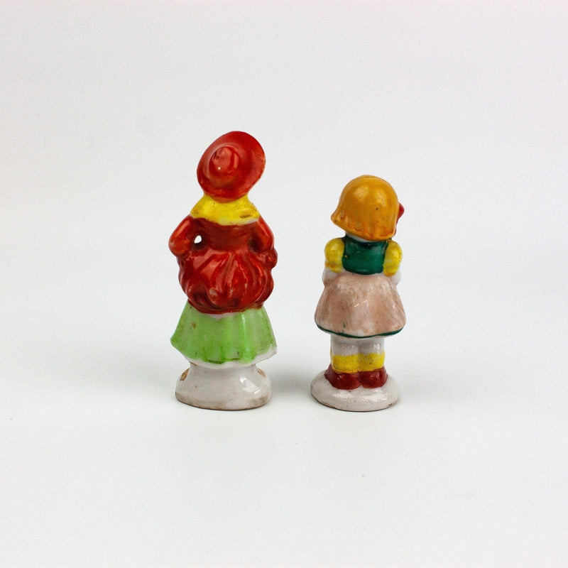 Occupied Japan Figurine Colonial Lady Dutch Girl Holding Baby Doll 3.5 Inches 3