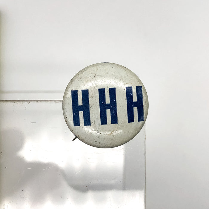 Vintage HHH Hubert H Humphrey Pinback Button Presidential Political Bastian NY 2
