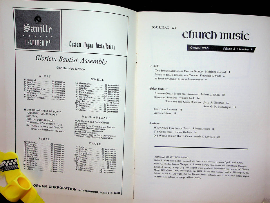 Journal of Church Music Magazine Oct 1966 Singer's Manual of English Diction 4