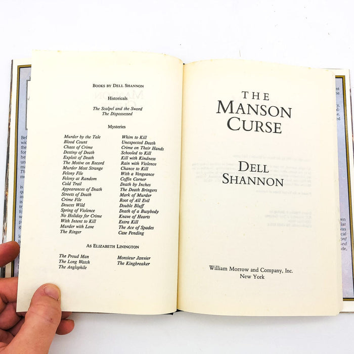 The Manson Curse HC Dell Shannon 1990 English Gothic Mystery 1st Edition Copy 1 7