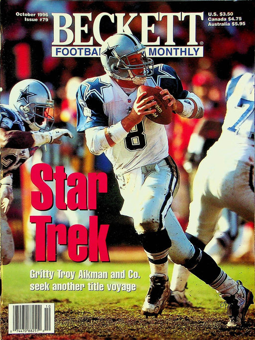 Beckett Football Magazine October 1996 # 79 Troy Aikman Star Trek Title Voyage 1