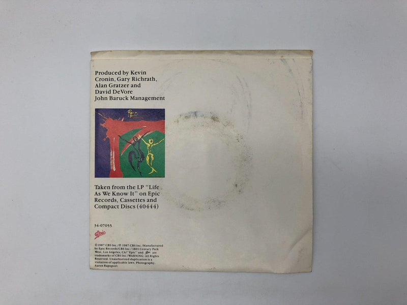REO Speedwagon Variety Tonight Record 45 RPM Single 34-07055 Epic 1987 2