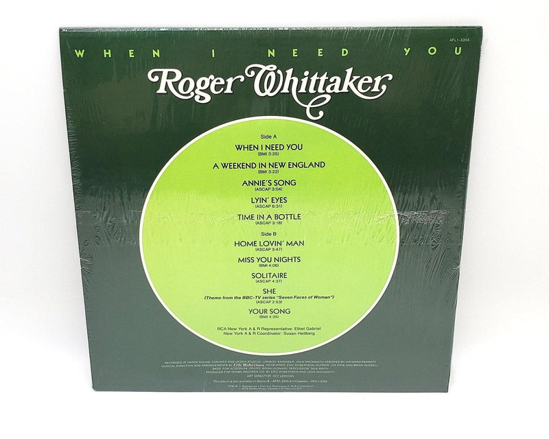Roger Whittaker When I Need You 33 RPM LP Record RCA Victor 1979 AFL1-3355 2