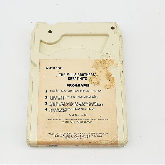 The Mills Brothers Great Hits 8-Track Tape Album Paramount Records 1972