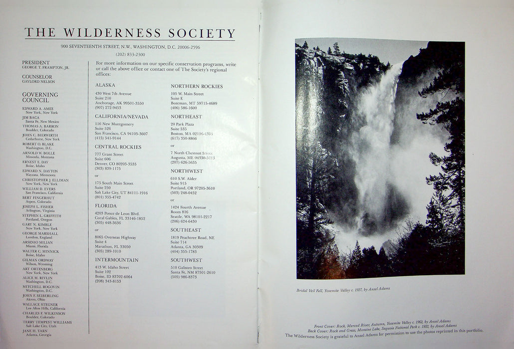 Ansel Adams Tribute Brochure Celebrating The American Earth Wilderness Society 6