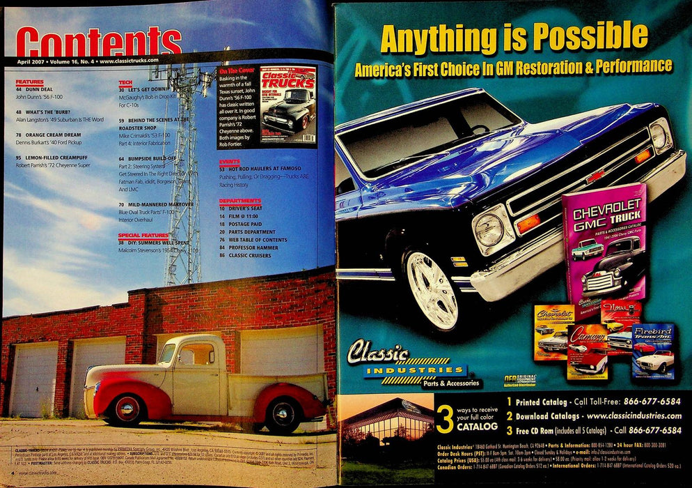 Classic Trucks Magazine April 2007 Vol 16 No 4 McGaughy's Bolt In Drop Kit C-10s