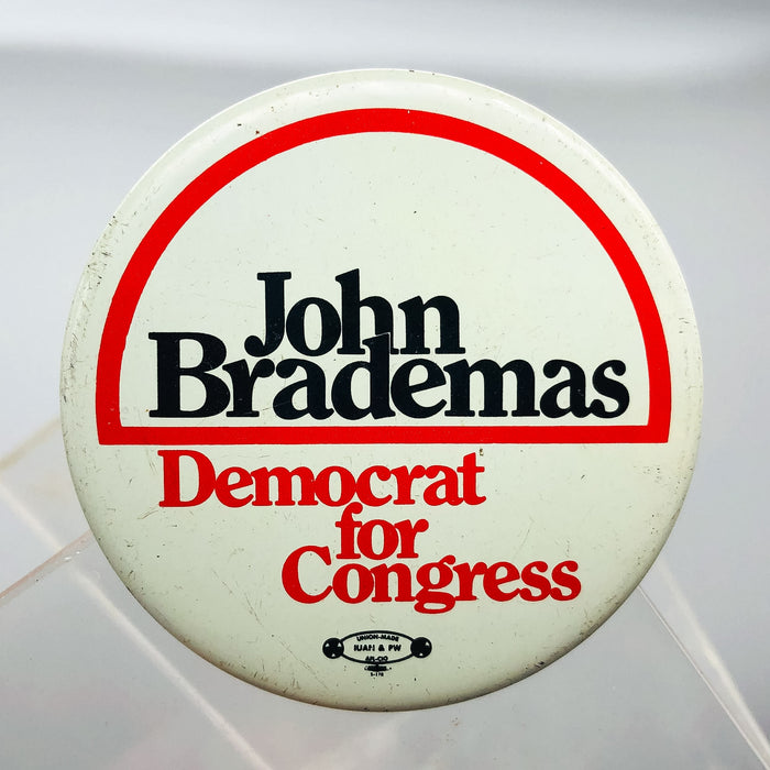 John Brademas Democrat For Congress Button Pin 2" Indiana Politician Campaign 3