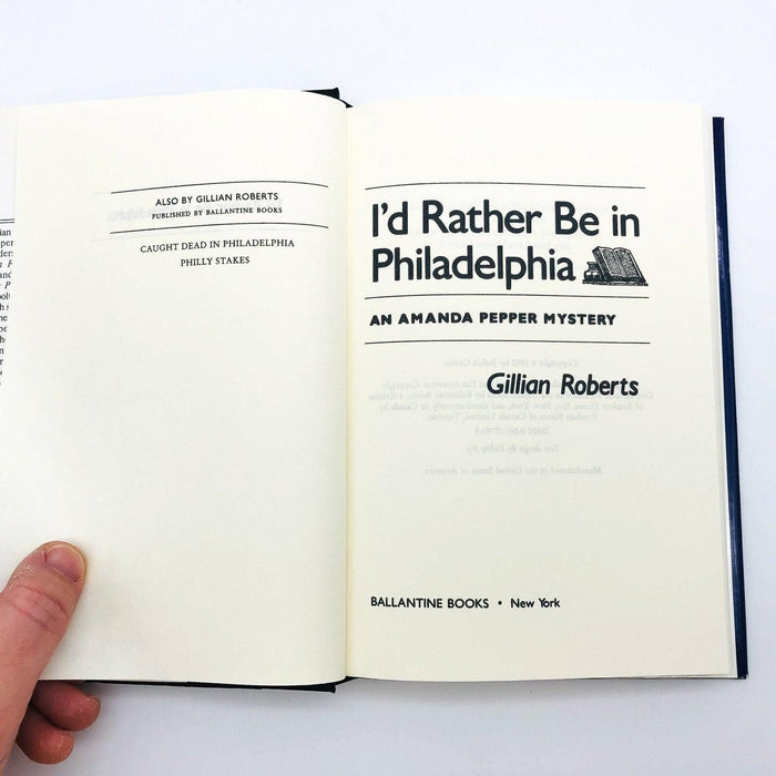 I'd Rather Be In Philadelphia Hardcover Gillian Roberts 1992 Amanda Pepper 7