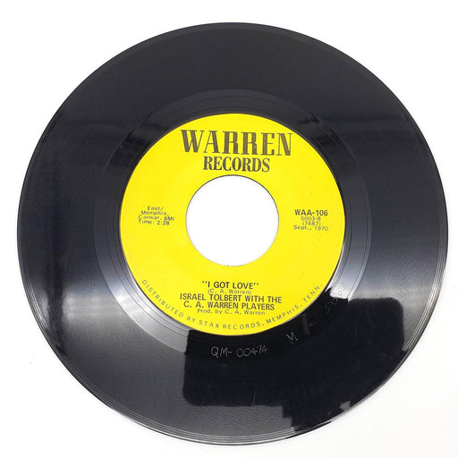 Israel Tolbert Big Leg Woman 45 RPM Single Record Warren Records 1970 WAA-106 2